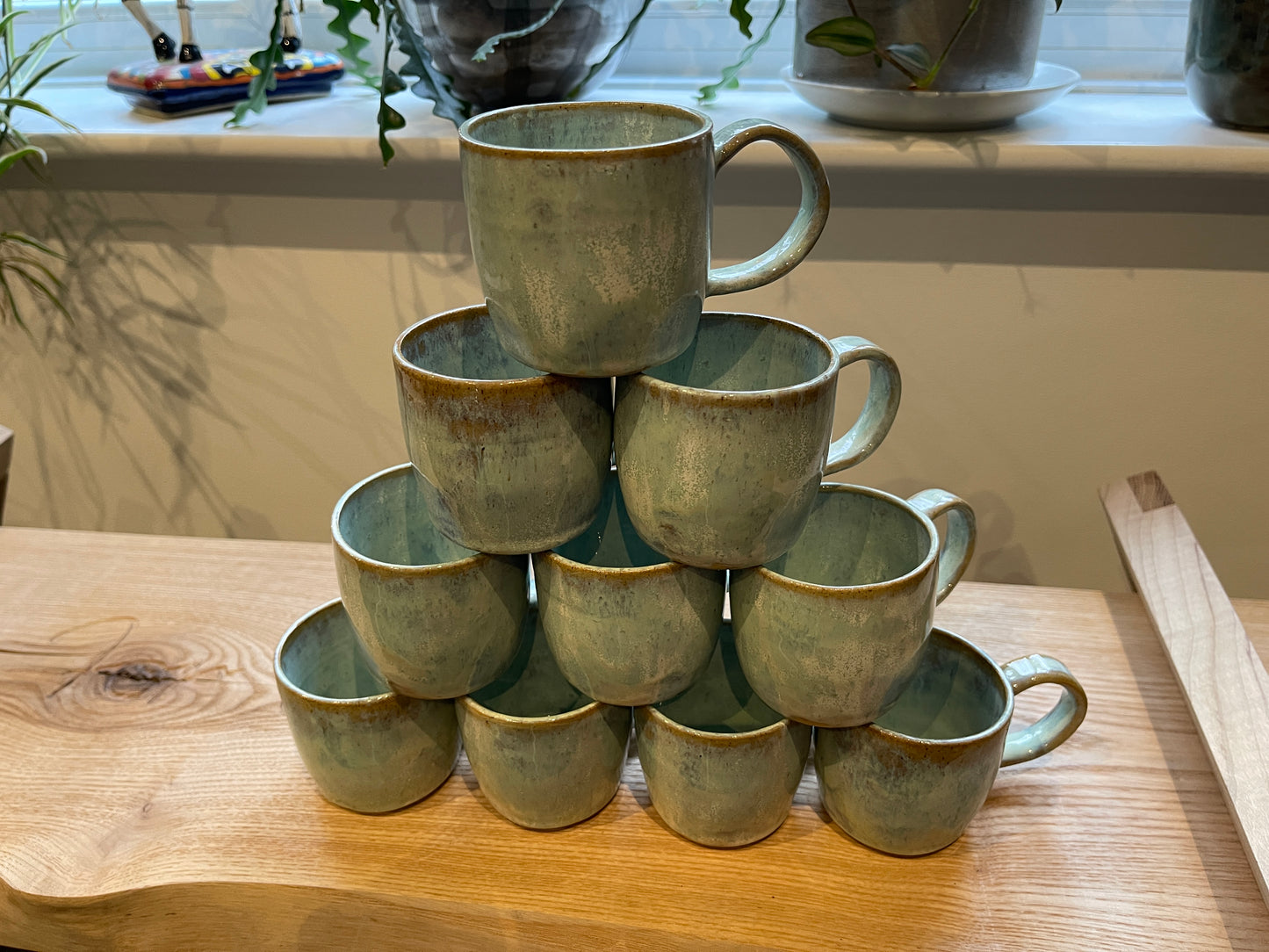 Aquamarine handled mug