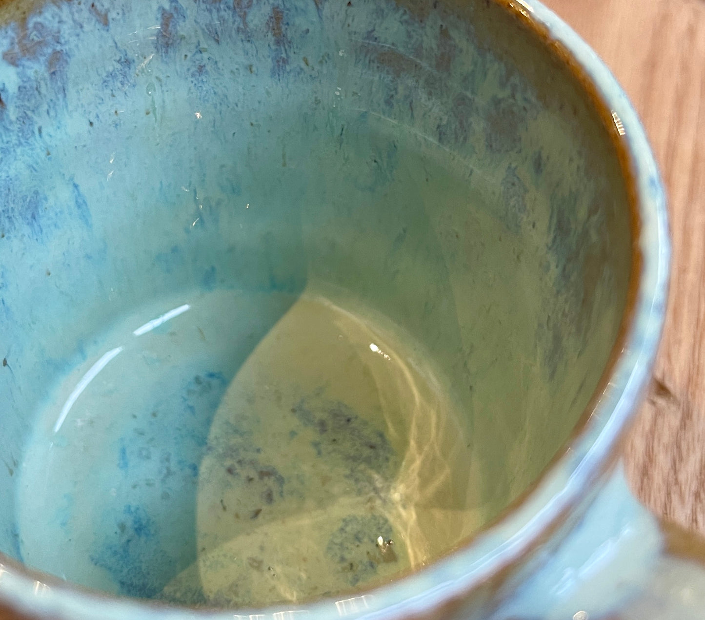Aquamarine handled mug