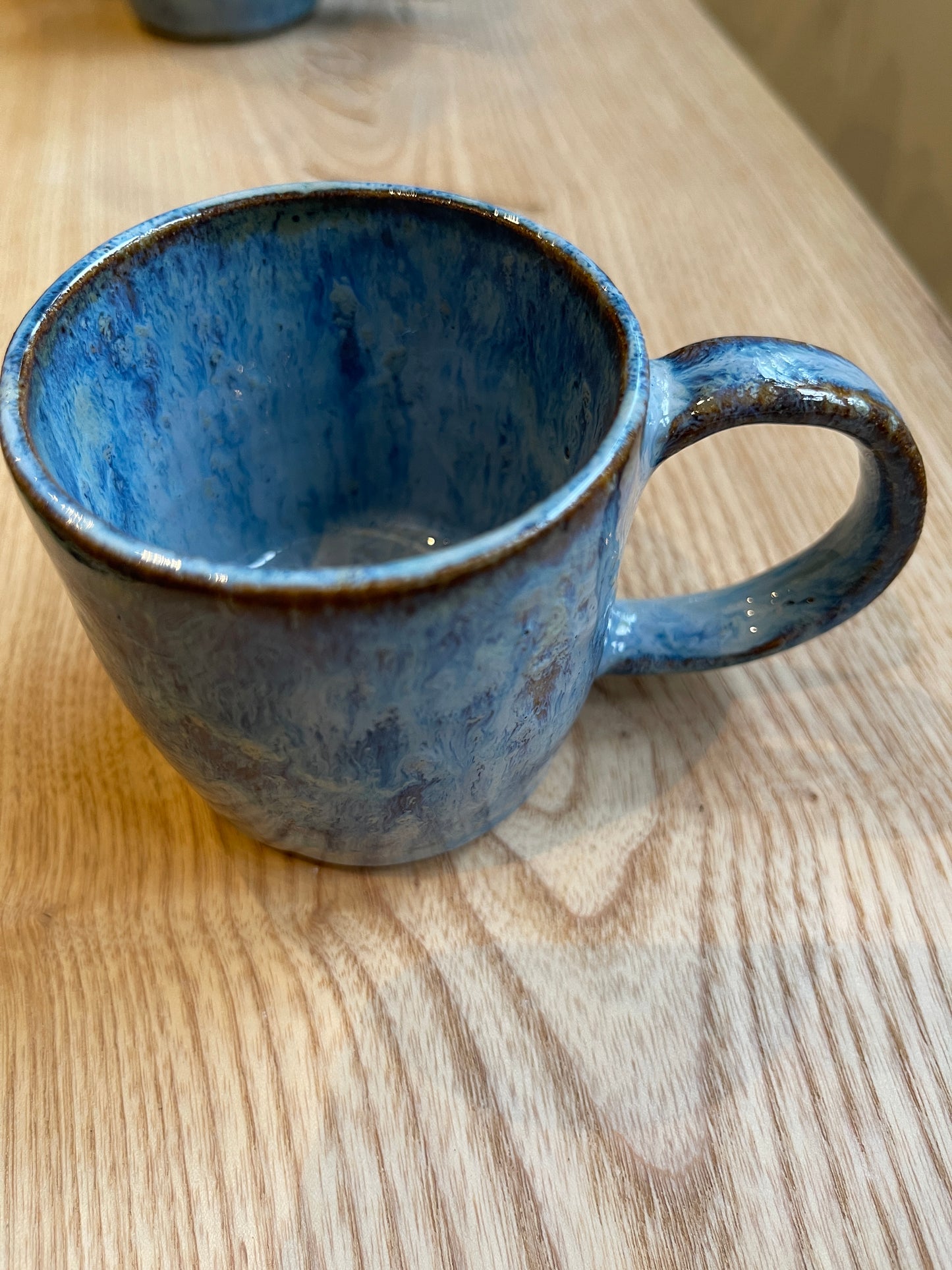 Blue coral handled mug
